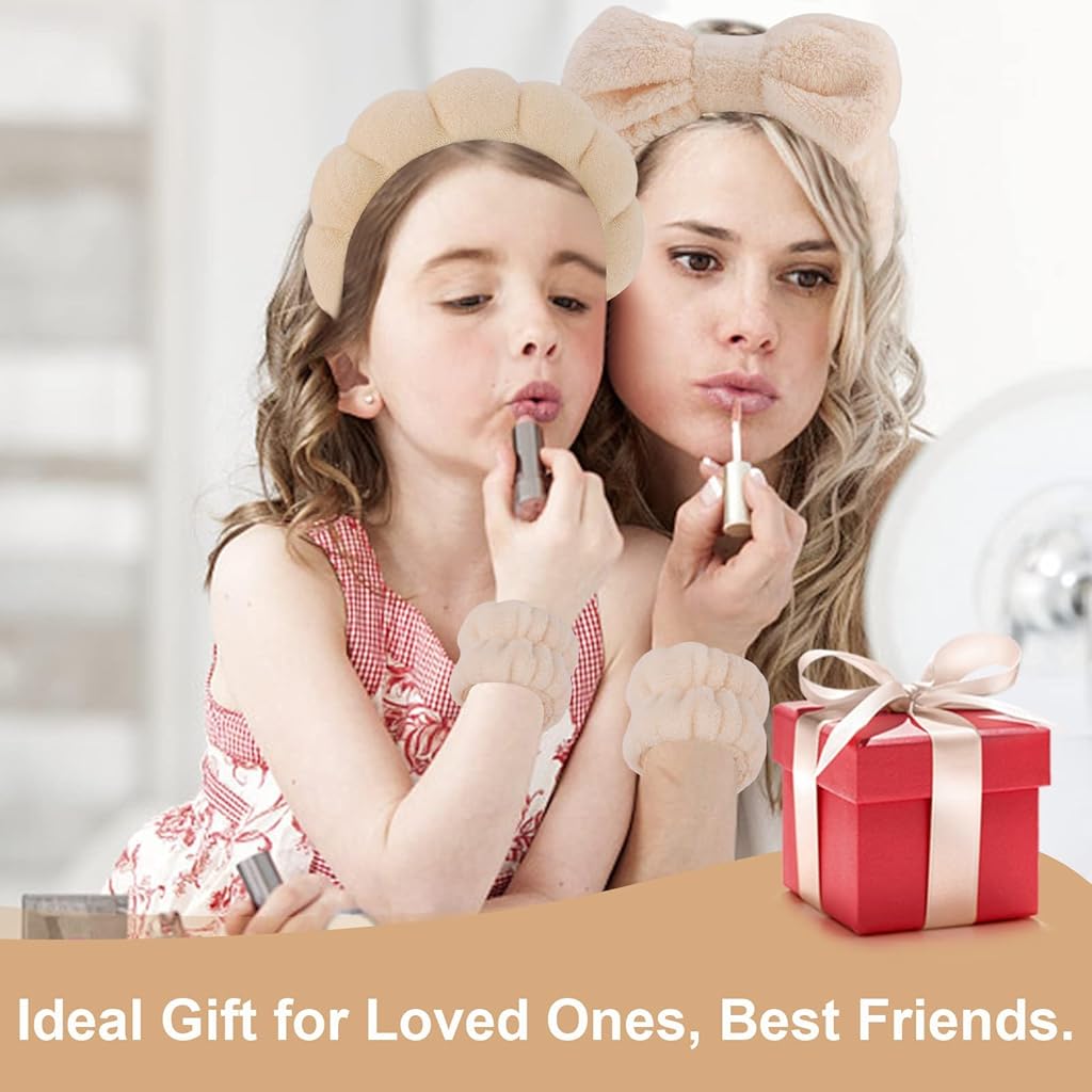 MAYCREATE® Face Wash Hair Bands for Women Spa Headband Wristband Set with Hair Clips Makeup Skincare Head Band Bands Washing Face Teen Girl Gifts 3 PCS MAYCREATE® Face Wash Hair Bands for Women Spa Headband Wristband Set with Hair Clips Makeup Skincare Head Band Bands Washing Face Teen Girl Gifts 3 PCS